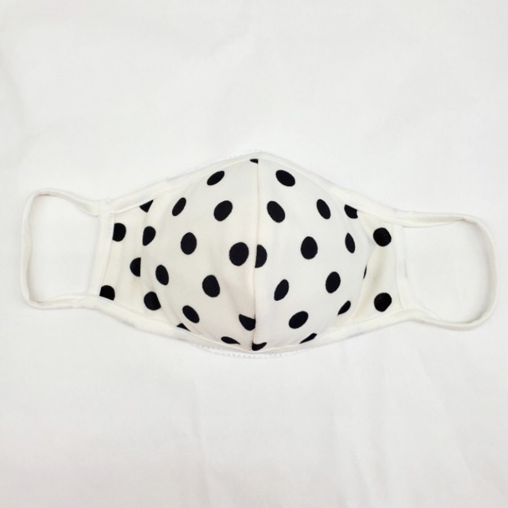 6 Pack White and Black Polka Dot Face Mask